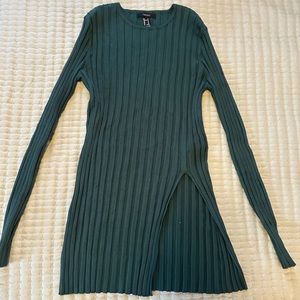 High slit sweater dress